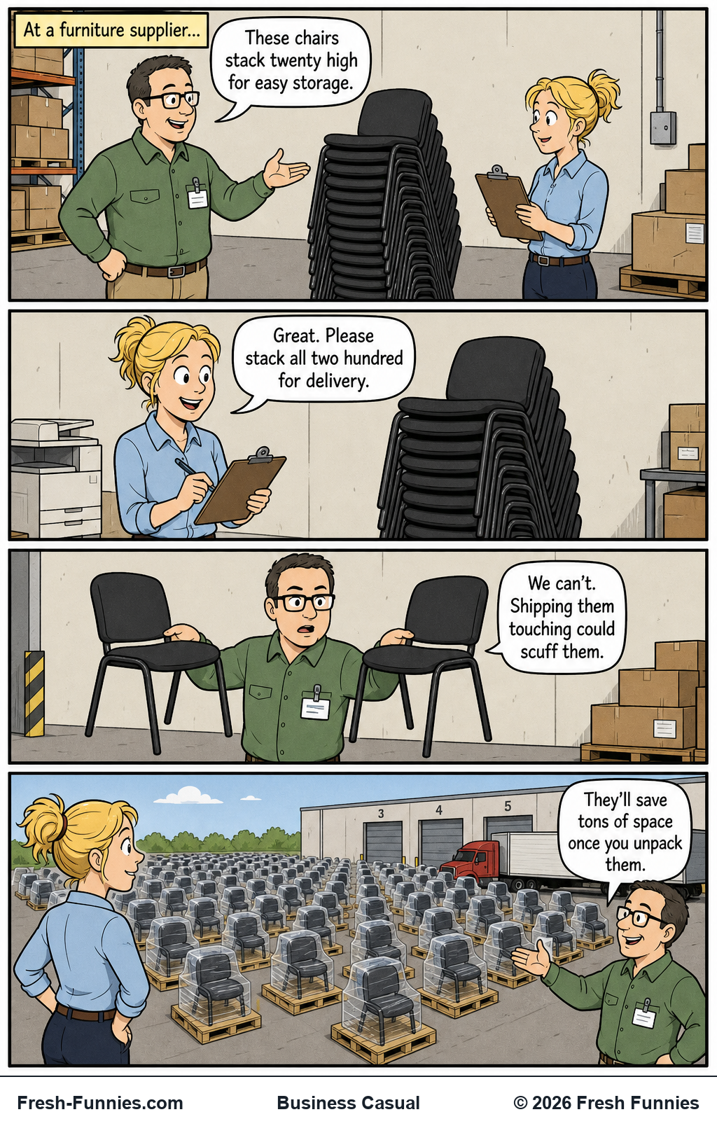 Business Casual — Space-Saving Delivery