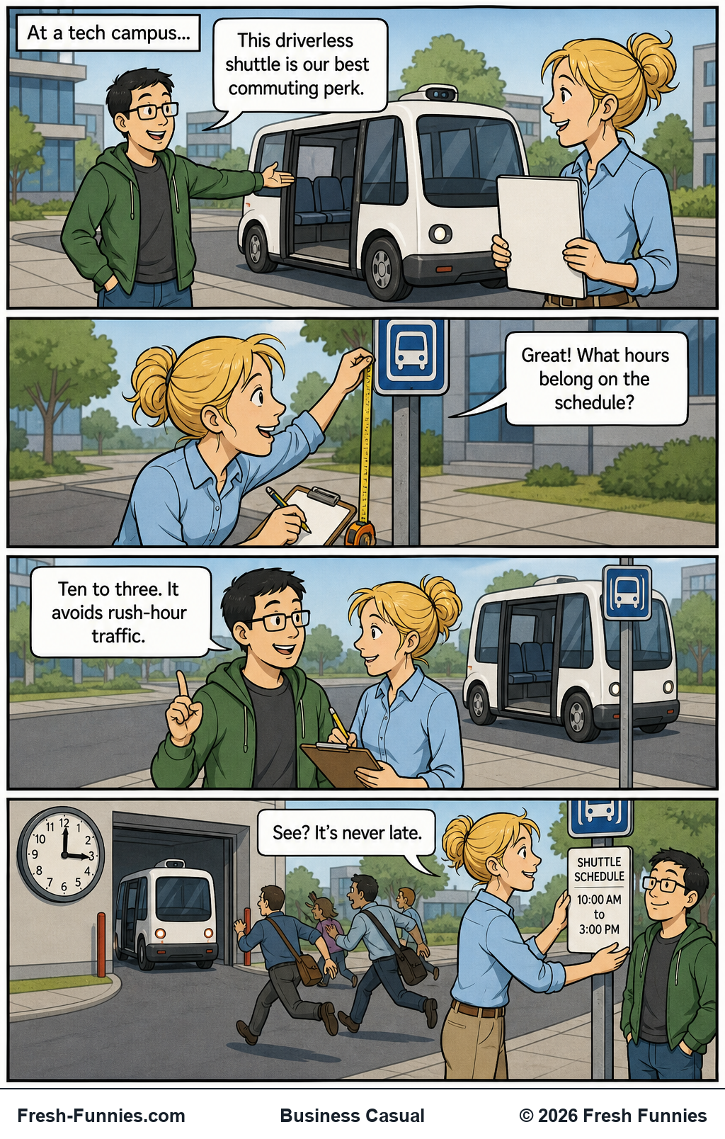 Business Casual — Traffic Avoidance